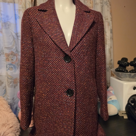 Sam Edelman Jackets & Blazers - Sam Edelman Burgundy Tweed Coat with Multicolor Flecks